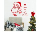 Christmas Wall Decal Quote I Wish You a Merry Christmas Decal Holiday Santa Claus Vinyl Wall Stickers Home Decor Living Room Design 